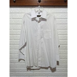 Donald J Trump Signature Collection Men White Pink Blue Button Front Shirt 22/33